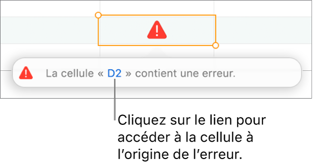 Lien d’erreur de cellule.