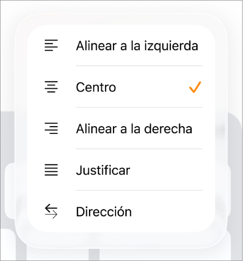 La barra de formato con controles para sangrar texto y alinear párrafos.