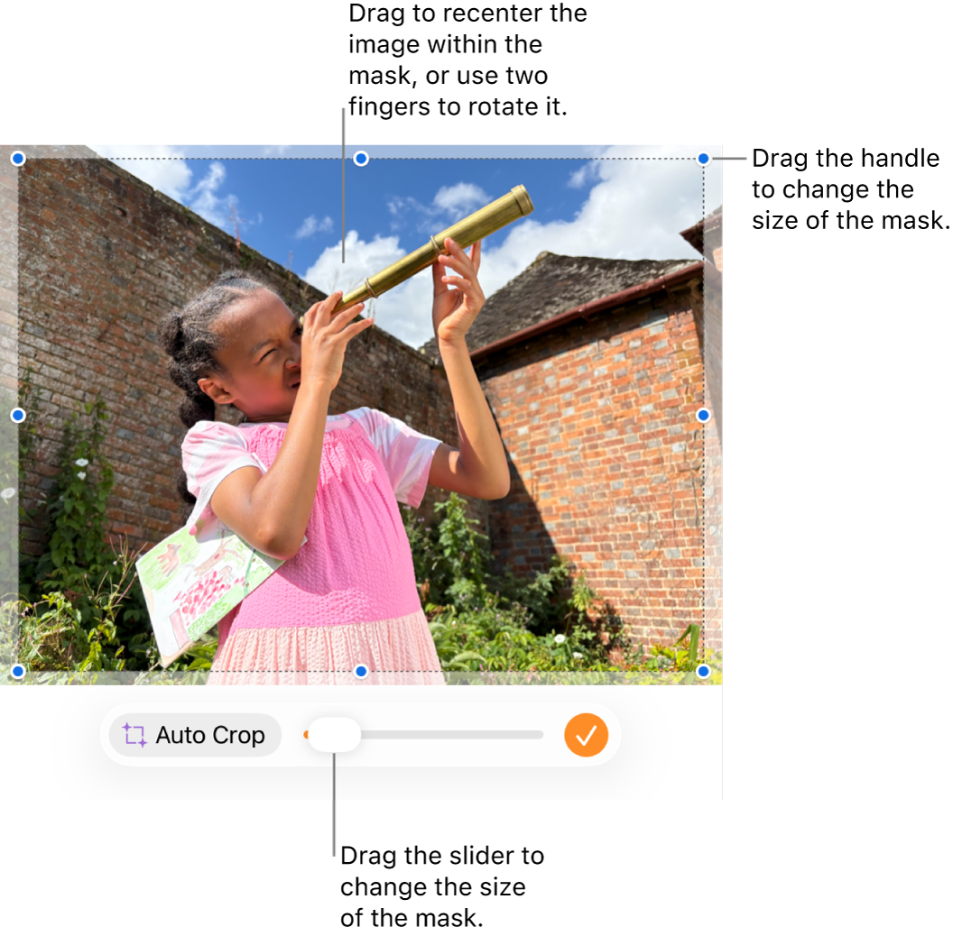 Mask controls over a photo.