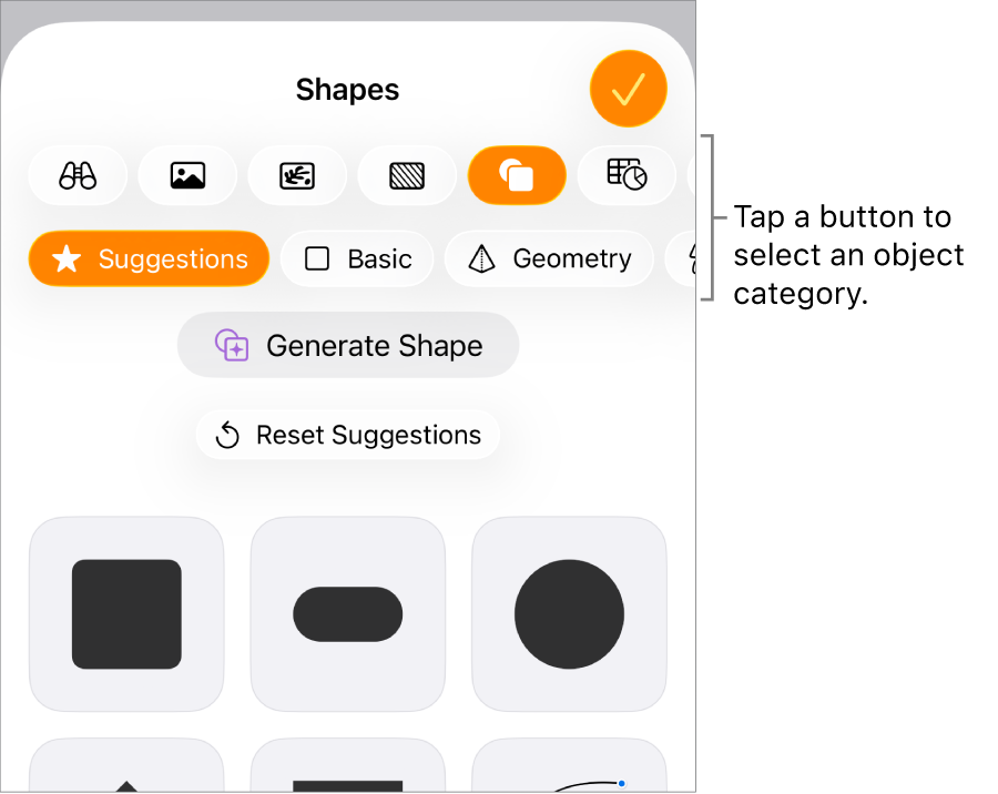 The Insert controls open with buttons for adding tables, charts, text, shapes, and media at the top.