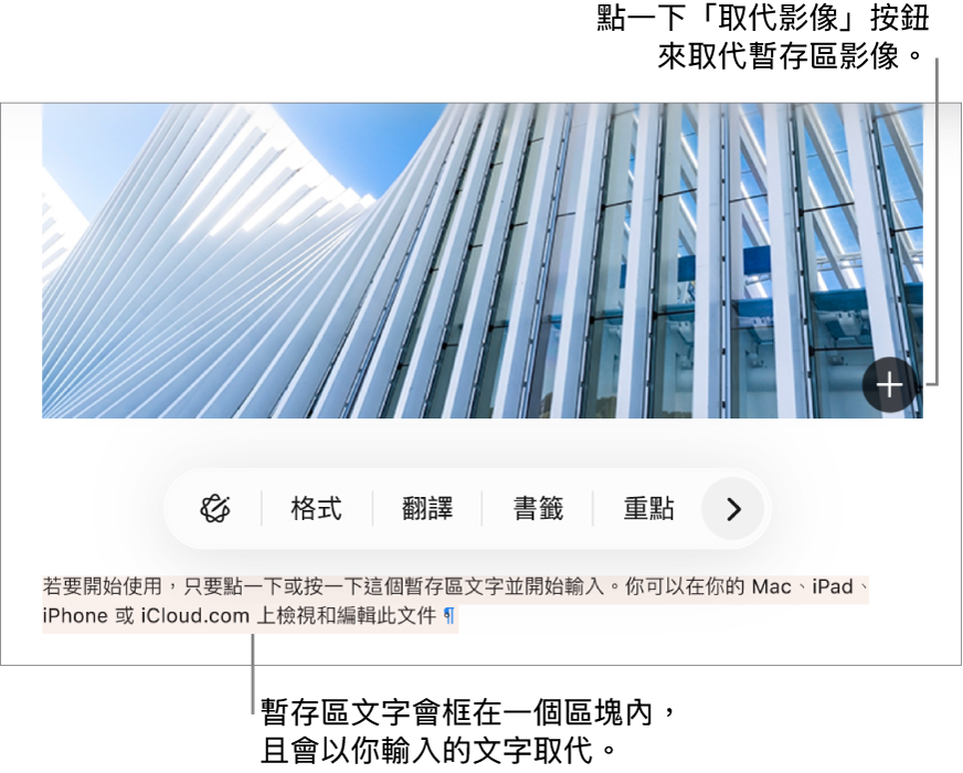 暫存區文字和影像。