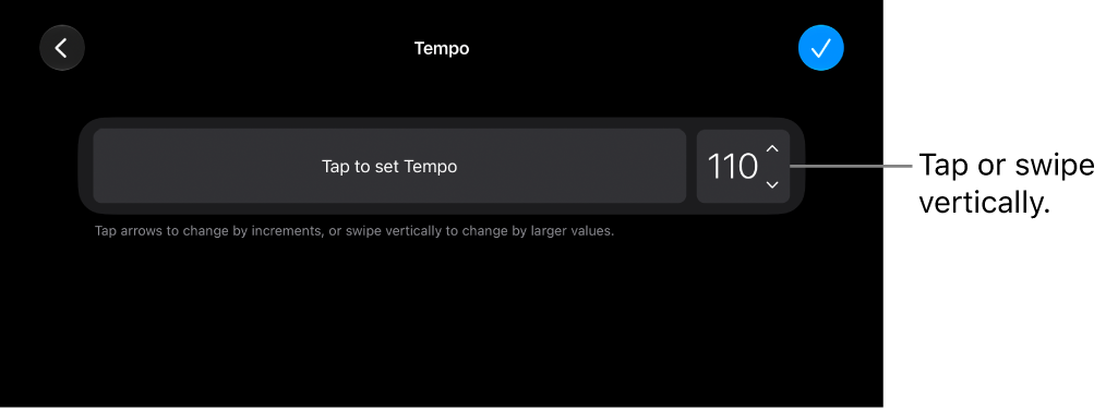 Tempo controls in Song settings
