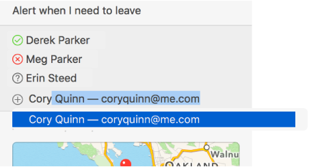 Info window for an event, cropped to show just invitees
