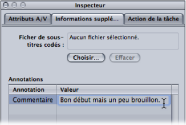 Figure. A Value field in the Additional Information tab of the Inspector window being edited.