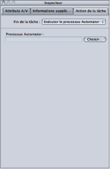 Figure. Job action form for locating and selecting an Automator script that Compressor will execute automatically on completion of the transcoding job.