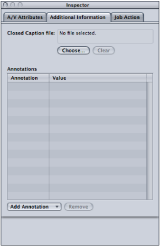 Figure. The Additional Information tab in the Inspector window.