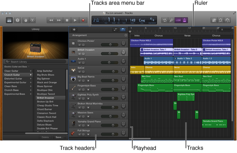 Figure. The Tracks area.