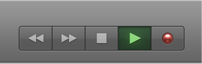 Figure. Transport buttons, showing Play button selected.