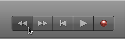 Figure. Transport buttons with Rewind button selected.