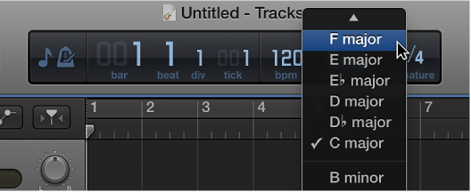 Figure. LCD showing Key pop-up menu
