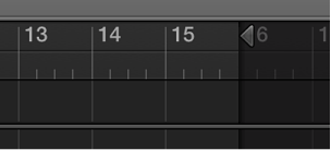 Figure. Project end marker in the Tracks area ruler.