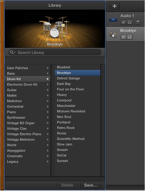 Figure. Library with patch selected