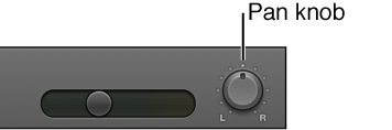 Figure. Track header showing Pan knob
