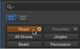 Figure. Reset button in the Loop Browser.