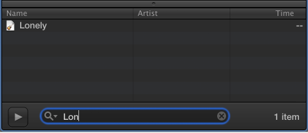 Figure. Search field in the Media Browser.