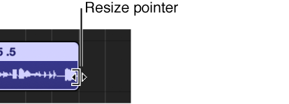 Figure. Resize pointer on the right edge of a region