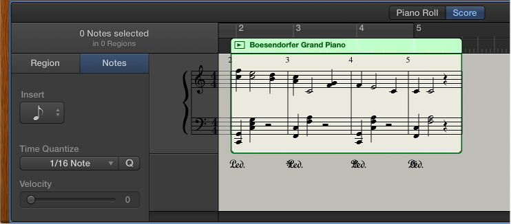 Figure. Score Editor showing notation