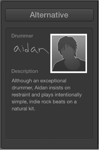 Figure. Character card in the Drummer Editor