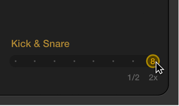 Figure. Drummer Editor showing half and double time variations