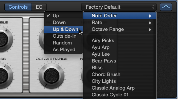 Figure. Smart Controls Arpeggiator