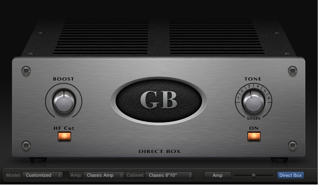 Figure. Bass Amp Designer showing Direct box controls.