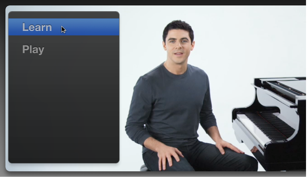 Figure. Choosing a chapter for a lesson