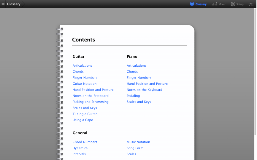 Figure. Learn to Play glossary