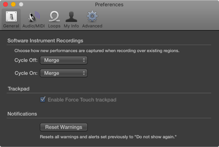 Figure. General preferences.
