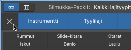 Palauta-painike Silmukkaselaimessa.