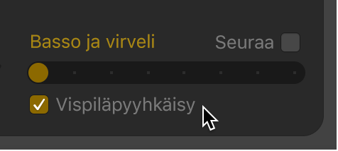 Napautukset vispilällä ‑valintaneliö.