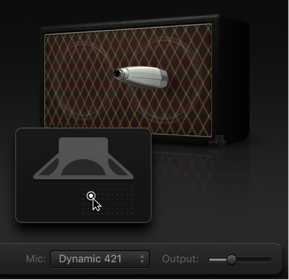 Amp Designer, jossa näkyvät mikrofonin säätimet.