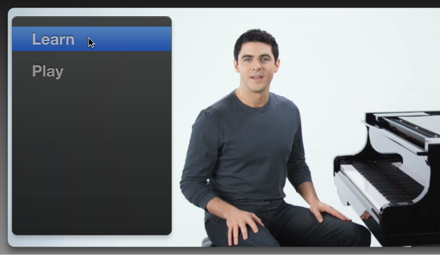 Oppitunnin osion valitseminen.