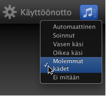 Nuotinnus-ponnahdusvalikko.