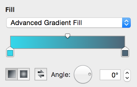 The Controls for the Advanced Gradient Fill option in the Graphic inspector