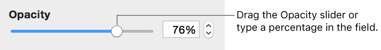 The Opacity controls in the Graphic inspector