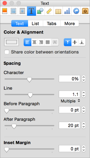 Inspector button in toolbar and Inspector window with buttons at top for opening inspectors