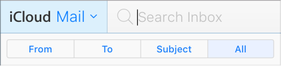 iCloud 窗口中的“搜索”字段。