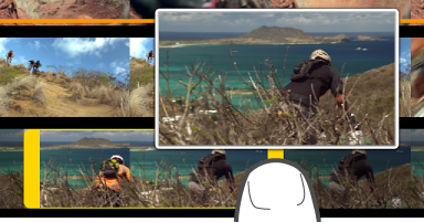 A clip being trimmed in the media browser.