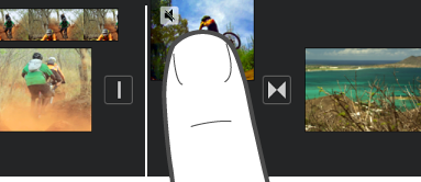 A clip being moved in the project timeline.