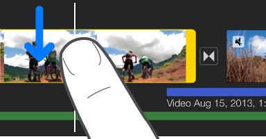 A clip being split in the project timeline.