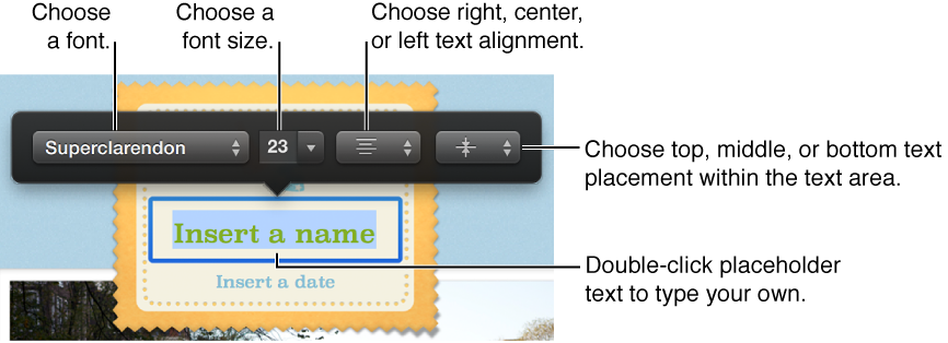 Image of text formatting palette
