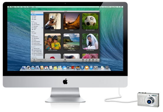 Image of camera connected to a Mac computer