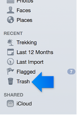 Image of Trash icon in Source list 
