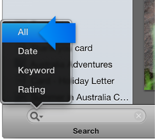 Image of search pane 