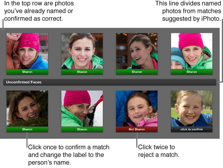 Image of unconfirmed faces view