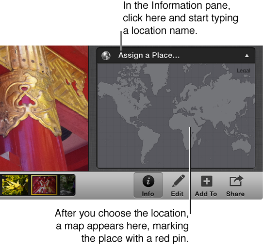 Image of Places section of Information pane