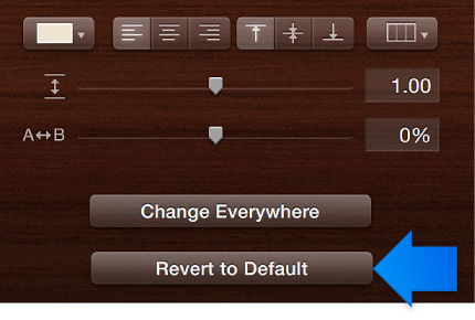 Image of the the Revert to Default button