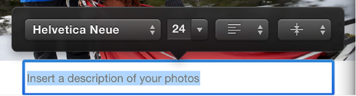 Image of text formatting tools that appear above the selected text