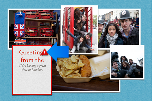 Image of the alert symbol on a card page