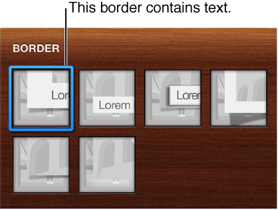 Image of borders, including a border that contains text